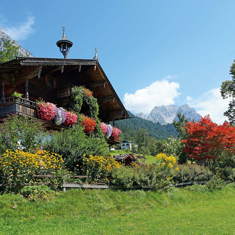 Farmhouse at the Wilder Kaiser near Scheffau, Austria, Tyrol - Kaiser Mountains 1000 Jigsaw Puzzle 3D Modell