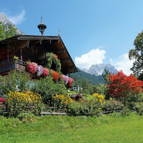 Farmhouse at the Wilder Kaiser near Scheffau, Austria, Tyrol - Kaiser Mountains 100 Jigsaw Puzzle 3D Modell