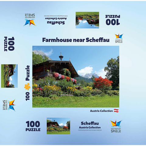 Farmhouse at the Wilder Kaiser near Scheffau, Austria, Tyrol - Kaiser Mountains 100 Jigsaw Puzzle box 3D Modell