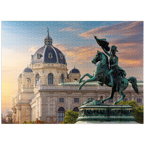 puzzleplate Statue on Heldenplatz in Vienna, Natural History Museum - Austria 1000 Jigsaw Puzzle