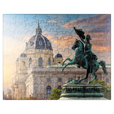 puzzleplate Statue on Heldenplatz in Vienna, Natural History Museum - Austria 100 Jigsaw Puzzle