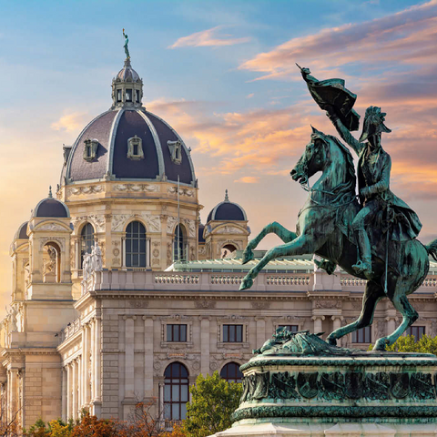 Statue on Heldenplatz in Vienna, Natural History Museum - Austria 100 Jigsaw Puzzle 3D Modell