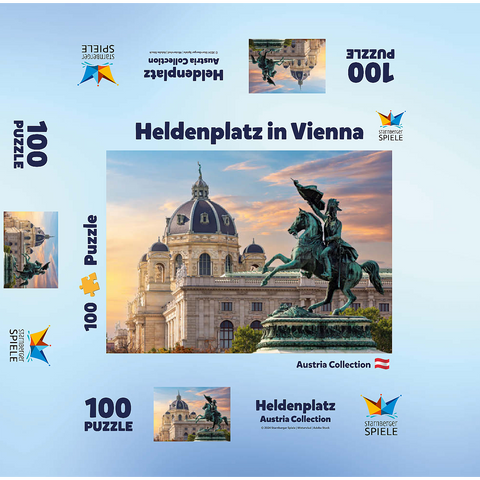 Statue on Heldenplatz in Vienna, Natural History Museum - Austria 100 Jigsaw Puzzle box 3D Modell