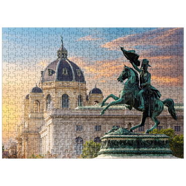 puzzleplate Statue on Heldenplatz in Vienna, Natural History Museum - Austria 500 Jigsaw Puzzle