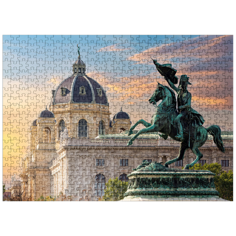 puzzleplate Statue on Heldenplatz in Vienna, Natural History Museum - Austria 500 Jigsaw Puzzle