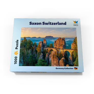 Sunrise at the Bastei in Saxon Switzerland, Saxony, Germany 1000 Jigsaw Puzzle box view3