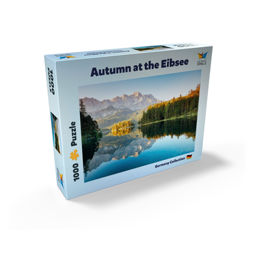 Autumn landscape at the Eibsee with Wetterstein mountains and Zugspitze, Alpine motif - Bavaria 1000 Jigsaw Puzzle box view2