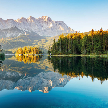 Autumn landscape at the Eibsee with Wetterstein mountains and Zugspitze, Alpine motif - Bavaria 1000 Jigsaw Puzzle 3D Modell