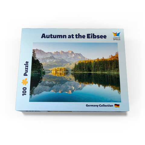 Autumn landscape at the Eibsee with Wetterstein mountains and Zugspitze, Alpine motif - Bavaria 100 Jigsaw Puzzle box view3