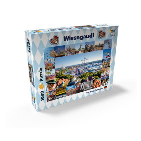 Wiesgaudi No.2 - Colorful collage of the Oktoberfest in Munich, Theresienwiese, Bavaria, Germany 1000 Jigsaw Puzzle box view2