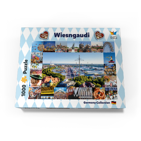 Wiesgaudi No.2 - Colorful collage of the Oktoberfest in Munich, Theresienwiese, Bavaria, Germany 1000 Jigsaw Puzzle box view3