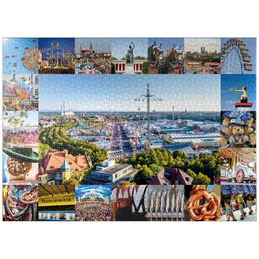 puzzleplate Wiesgaudi No.2 - Colorful collage of the Oktoberfest in Munich, Theresienwiese, Bavaria, Germany 1000 Jigsaw Puzzle