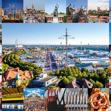 Wiesgaudi No.2 - Colorful collage of the Oktoberfest in Munich, Theresienwiese, Bavaria, Germany 1000 Jigsaw Puzzle 3D Modell