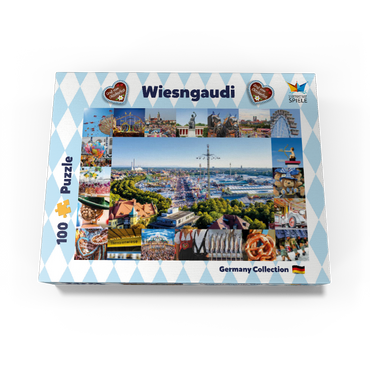 Wiesgaudi No.2 - Colorful collage of the Oktoberfest in Munich, Theresienwiese, Bavaria, Germany 100 Jigsaw Puzzle box view3