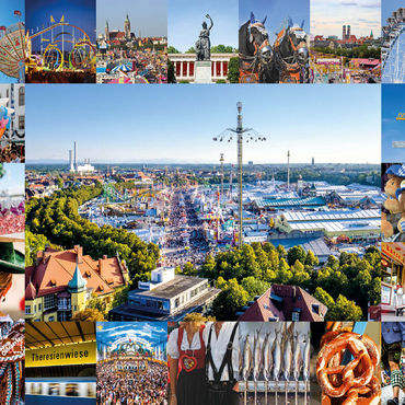 Wiesgaudi No.2 - Colorful collage of the Oktoberfest in Munich, Theresienwiese, Bavaria, Germany 100 Jigsaw Puzzle 3D Modell