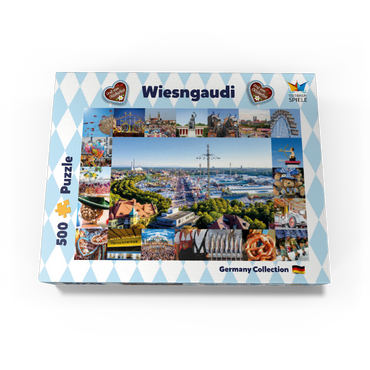 Wiesgaudi No.2 - Colorful collage of the Oktoberfest in Munich, Theresienwiese, Bavaria, Germany 500 Jigsaw Puzzle box view3