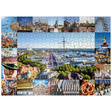 puzzleplate Wiesgaudi No.2 - Colorful collage of the Oktoberfest in Munich, Theresienwiese, Bavaria, Germany 500 Jigsaw Puzzle