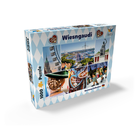 Wiesgaudi No.3 - Colorful collage of the Oktoberfest in Munich, Theresienwiese, Bavaria, Germany 1000 Jigsaw Puzzle box view2