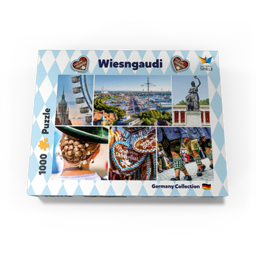 Wiesgaudi No.3 - Colorful collage of the Oktoberfest in Munich, Theresienwiese, Bavaria, Germany 1000 Jigsaw Puzzle box view3