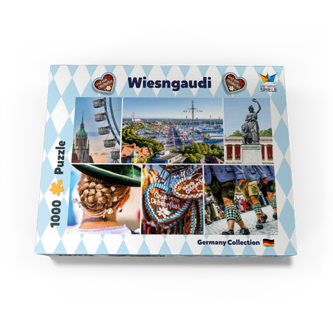 Wiesgaudi No.3 - Colorful collage of the Oktoberfest in Munich, Theresienwiese, Bavaria, Germany 1000 Jigsaw Puzzle box view3