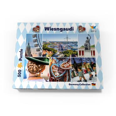 Wiesgaudi No.3 - Colorful collage of the Oktoberfest in Munich, Theresienwiese, Bavaria, Germany 500 Jigsaw Puzzle box view3