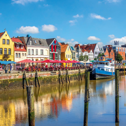 Port of Husum, North Frisia, North Sea, Schleswig-Holstein 1000 Jigsaw Puzzle 3D Modell