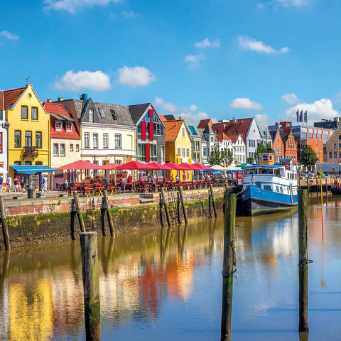 Port of Husum, North Frisia, North Sea, Schleswig-Holstein 100 Jigsaw Puzzle 3D Modell