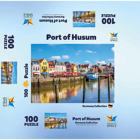 Port of Husum, North Frisia, North Sea, Schleswig-Holstein 100 Jigsaw Puzzle box 3D Modell