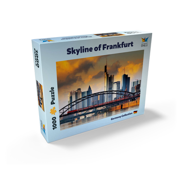 Frankfurt skyline and Deutschherrnbrücke bridge in the evening light 1000 Jigsaw Puzzle box view2