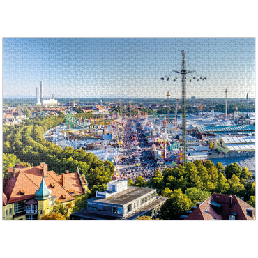 puzzleplate View of the Oktoberfest in Munich, Theresienwiese, Bavaria 1000 Jigsaw Puzzle