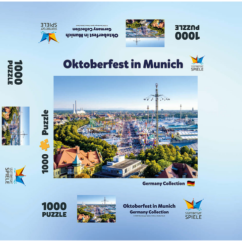 View of the Oktoberfest in Munich, Theresienwiese, Bavaria 1000 Jigsaw Puzzle box 3D Modell