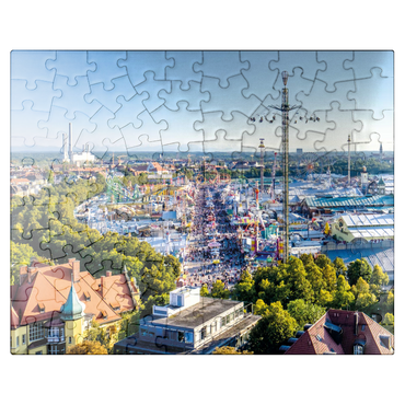 puzzleplate View of the Oktoberfest in Munich, Theresienwiese, Bavaria 100 Jigsaw Puzzle