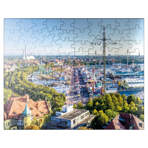 puzzleplate View of the Oktoberfest in Munich, Theresienwiese, Bavaria 100 Jigsaw Puzzle