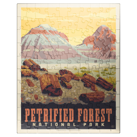 puzzleplate Petrified Forest National Park: Painted Hills, Vintage Poster 100 Jigsaw Puzzle