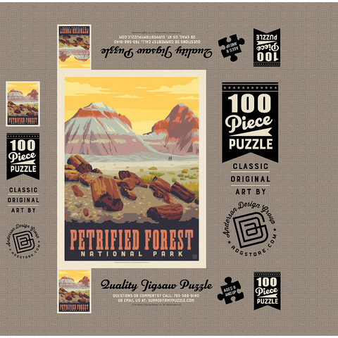 Petrified Forest National Park: Painted Hills, Vintage Poster 100 Jigsaw Puzzle box 3D Modell