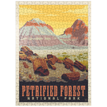 puzzleplate Petrified Forest National Park: Painted Hills, Vintage Poster 500 Jigsaw Puzzle