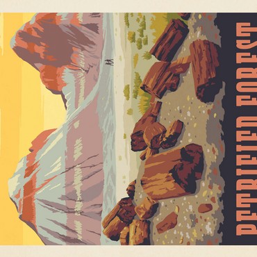 Petrified Forest National Park: Painted Hills, Vintage Poster 500 Jigsaw Puzzle 3D Modell