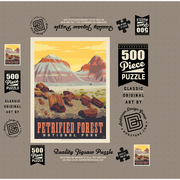 Petrified Forest National Park: Painted Hills, Vintage Poster 500 Jigsaw Puzzle box 3D Modell