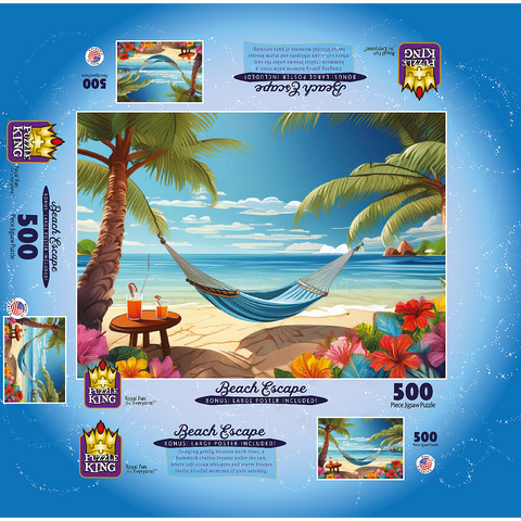 Beach Escape 500 Jigsaw Puzzle box 3D Modell