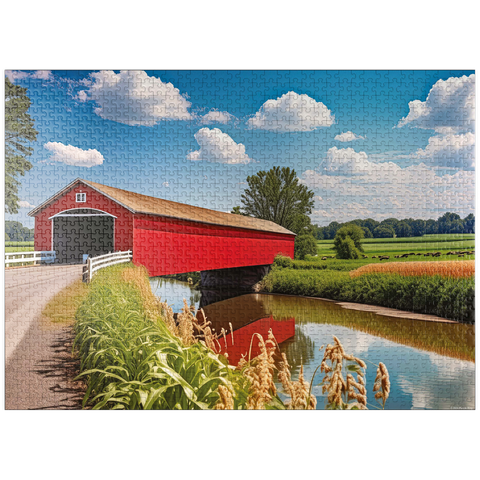 puzzleplate Covered Bridge Memories 1000 Jigsaw Puzzle