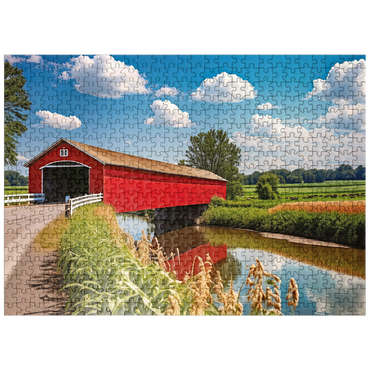 puzzleplate Covered Bridge Memories 500 Jigsaw Puzzle