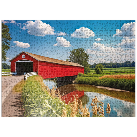 puzzleplate Covered Bridge Memories 500 Jigsaw Puzzle