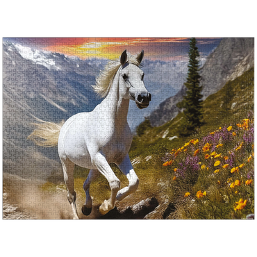 puzzleplate Ivory Stallion 1000 Jigsaw Puzzle