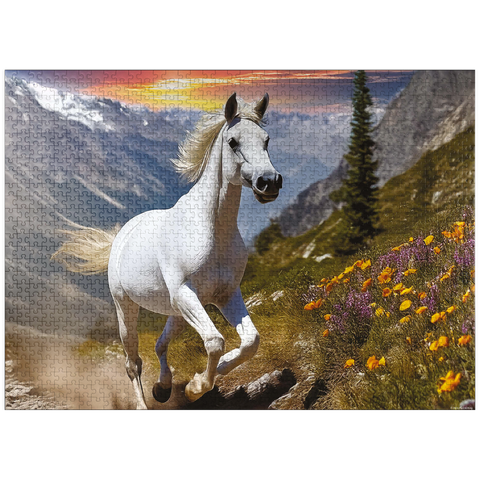 puzzleplate Ivory Stallion 1000 Jigsaw Puzzle