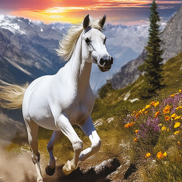 Ivory Stallion 1000 Jigsaw Puzzle 3D Modell