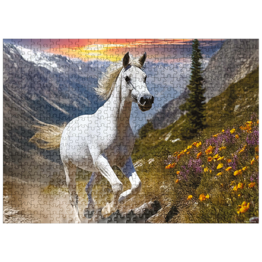 puzzleplate Ivory Stallion 500 Jigsaw Puzzle