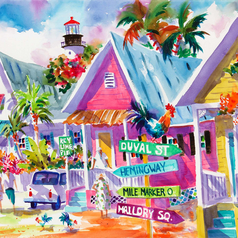 Conch Republic - Watercolor Artwork 1000 Jigsaw Puzzle 3D Modell