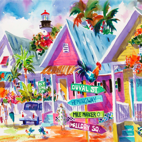 Conch Republic - Watercolor Artwork 100 Jigsaw Puzzle 3D Modell