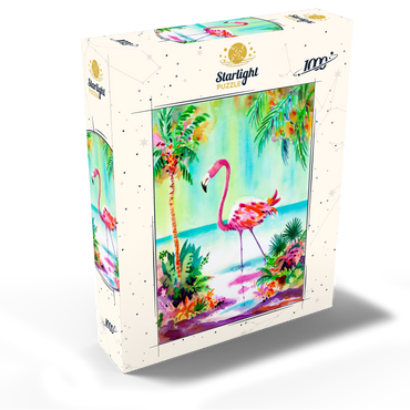 Flamingo Lagoon - Watercolor Artwork 1000 Jigsaw Puzzle box view2