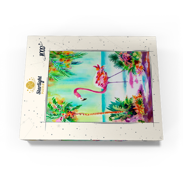 Flamingo Lagoon - Watercolor Artwork 1000 Jigsaw Puzzle box view3